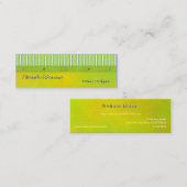 Groene gouden strepen en kralen  Slimline Mini Visitekaartje (Voorkant / Achterkant)