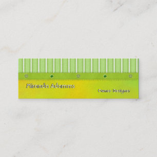 Groene gouden strepen en kralen  Slimline Mini Visitekaartje