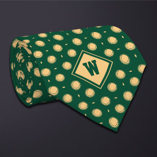 Groene Gouden Tennisbal Icoon Halsdoek Stropdas