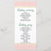 Groene, gouden tropische bladeren roze trouwprogra programmakaart (Achterkant)