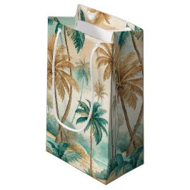 GROENE & GOUDEN TROPISCHE ZOMER PALMBOMEN KLEIN CADEAUZAKJE
