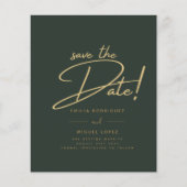 Groene Gouden Trouwkaart Save the Date Kaarten (Voorkant)
