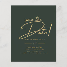 Groene Gouden Trouwkaart Save the Date Kaarten