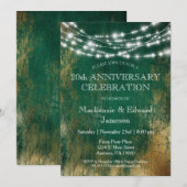 Groene Gouden Verjaardagsfeest Uitnodiging (Voorkant / Achterkant)