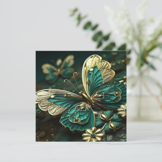 Groene & Gouden Vlinder (Staand voorkant)