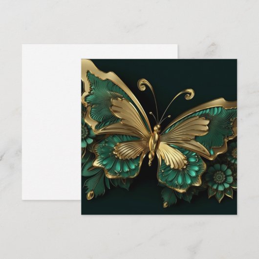   Groene & Gouden Vlinder (Voorkant / Achterkant)