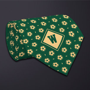 Groene Gouden Voetbal Icon Heren Das