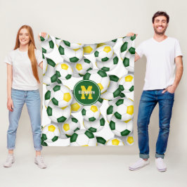 groene gouden voetballen jongens sportkamer fleece deken