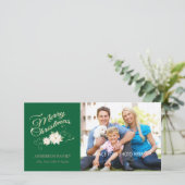 Groene & Gouden Vrolijke Kerstmis & Witte Feestdagenkaart (Staand voorkant)