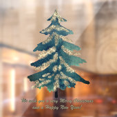 Groene gouden Waterverf kerstbomen Raamsticker (Vel 2)
