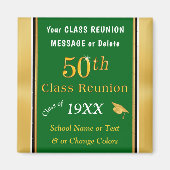 Groene, gouden, witte kap 50e-klare reünie-cadeaus magneet (Voorkant)