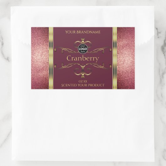 Groene goudetiketten met Glitter Borders Logo Rechthoekige Sticker (Tas)