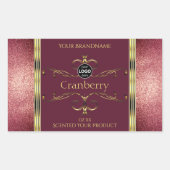 Groene goudetiketten met Glitter Borders Logo Rechthoekige Sticker (Voorkant)