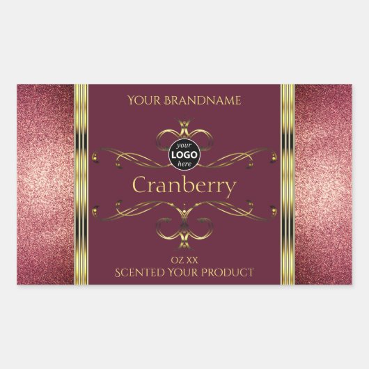 Groene goudetiketten met Glitter Borders Logo Rechthoekige Sticker (Voorkant)