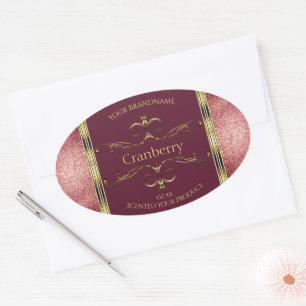 Groene goudetiketten met Glitter-grenzen Ovale Sticker