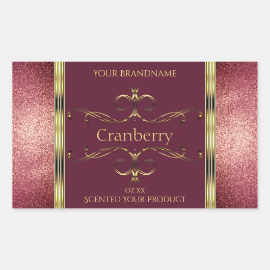 Groene goudetiketten met Glitter-grenzen Rechthoekige Sticker (Voorkant)