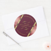 Groene goudetiketten met Glitter-grenzen Ronde Sticker (Envelop)