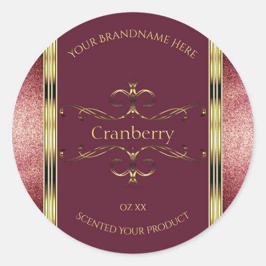 Groene goudetiketten met Glitter-grenzen Ronde Sticker (Voorkant)