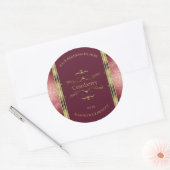 Groene goudetiketten met Glitter-grenzen Ronde Sticker (Envelop)