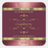 Groene goudetiketten met Glitter-grenzen Vierkante Sticker (Voorkant)