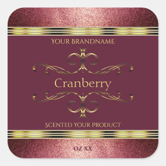 Groene goudetiketten met Glitter-grenzen Vierkante Sticker (Voorkant)