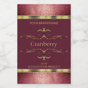 Groene goudetiketten met Glitter-grenzen Voedselcontainer Etiket