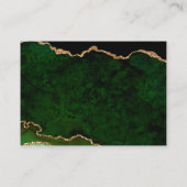 Groene goudglitter Agate Wedding Informatiekaartje (Achterkant)