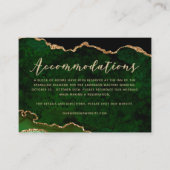 Groene goudglitter Agate Wedding Informatiekaartje (Voorkant)