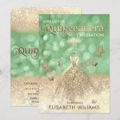 Groene goudglittervlinder kaart (Voorkant / Achterkant)