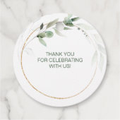 Groene goudhoudende olievlek bedankjes labels (Achterkant)