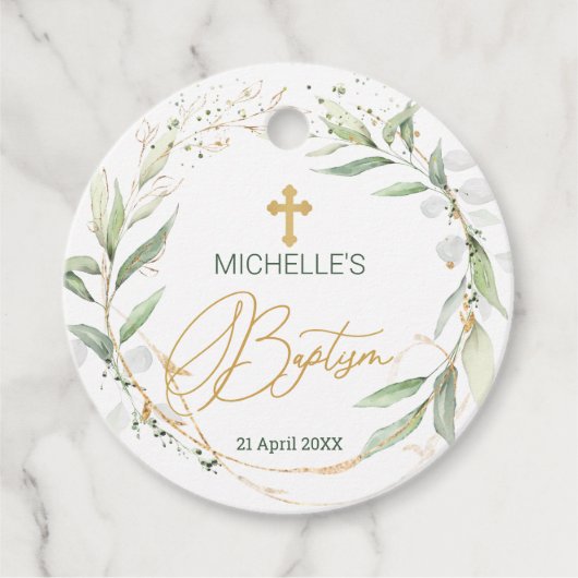 Groene goudhoudende olievlek bedankjes labels (Voorkant)