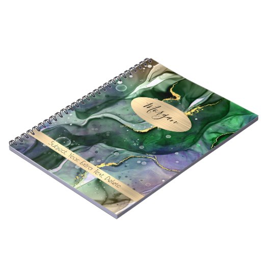 Groene & goudink Abstract, naam/onderwerp Notitieboek (Linkerzijde)