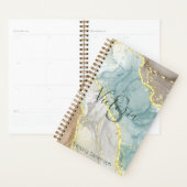 Groene goudkanon met marmer Geode Monogram Planner (Display)