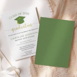 Groene & goudklasse van de Graduation Party Kaart