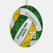 groene goudmeisjes volleybalteamkleuren keramisch ornament (Rechts)