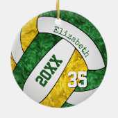 groene goudmeisjes volleybalteamkleuren keramisch ornament (Achterkant)