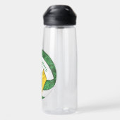groene goudmeisjes volleybalteamkleuren waterfles (Achterkant)