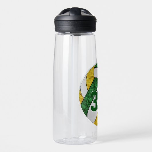 groene goudmeisjes volleybalteamkleuren waterfles (Voorkant)