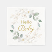 Groene goudolieramp Genderneutraal Baby shower Servet (Voorkant)