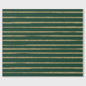 Groene goudpenseelstrepen cadeaupapier (Vlak)