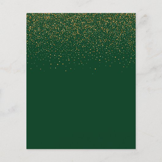 Groene goudprijsuitnodiging van Gradupartij Flyer (Achterkant)