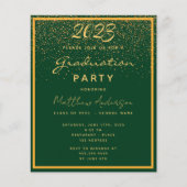 Groene goudprijsuitnodiging van Gradupartij Flyer (Voorkant)