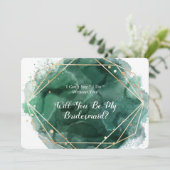 Groene goudverf zal je mijn Bridesmaid zijn Kaart (Staand voorkant)