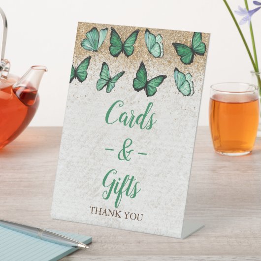  groene goudvlinder Kaarten en cadeaus Reclamebord Met Voetstuk (Insitu)