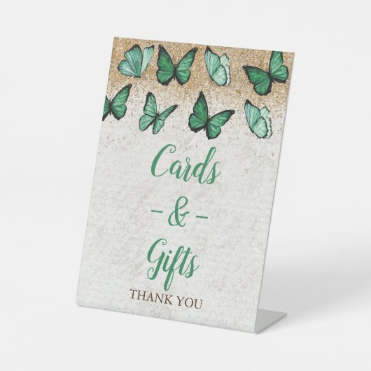  groene goudvlinder Kaarten en cadeaus Reclamebord Met Voetstuk (Voorkant)