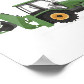 Groene graaflaadcombinatie bouwvoertuig decor poster (Hoek)