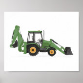 Groene graaflaadmachine bouwvoertuig decor poster (Voorkant)