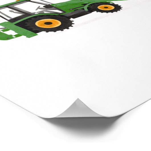 Groene graaflaadmachine bouwvoertuig decor poster (Hoek)