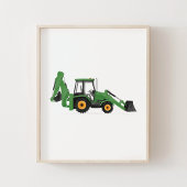 Groene graaflaadmachine bouwvoertuig decor poster