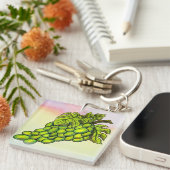 Groene graafmachine en Bacchus paring lion pastel Sleutelhanger (Voorkant Rechts)